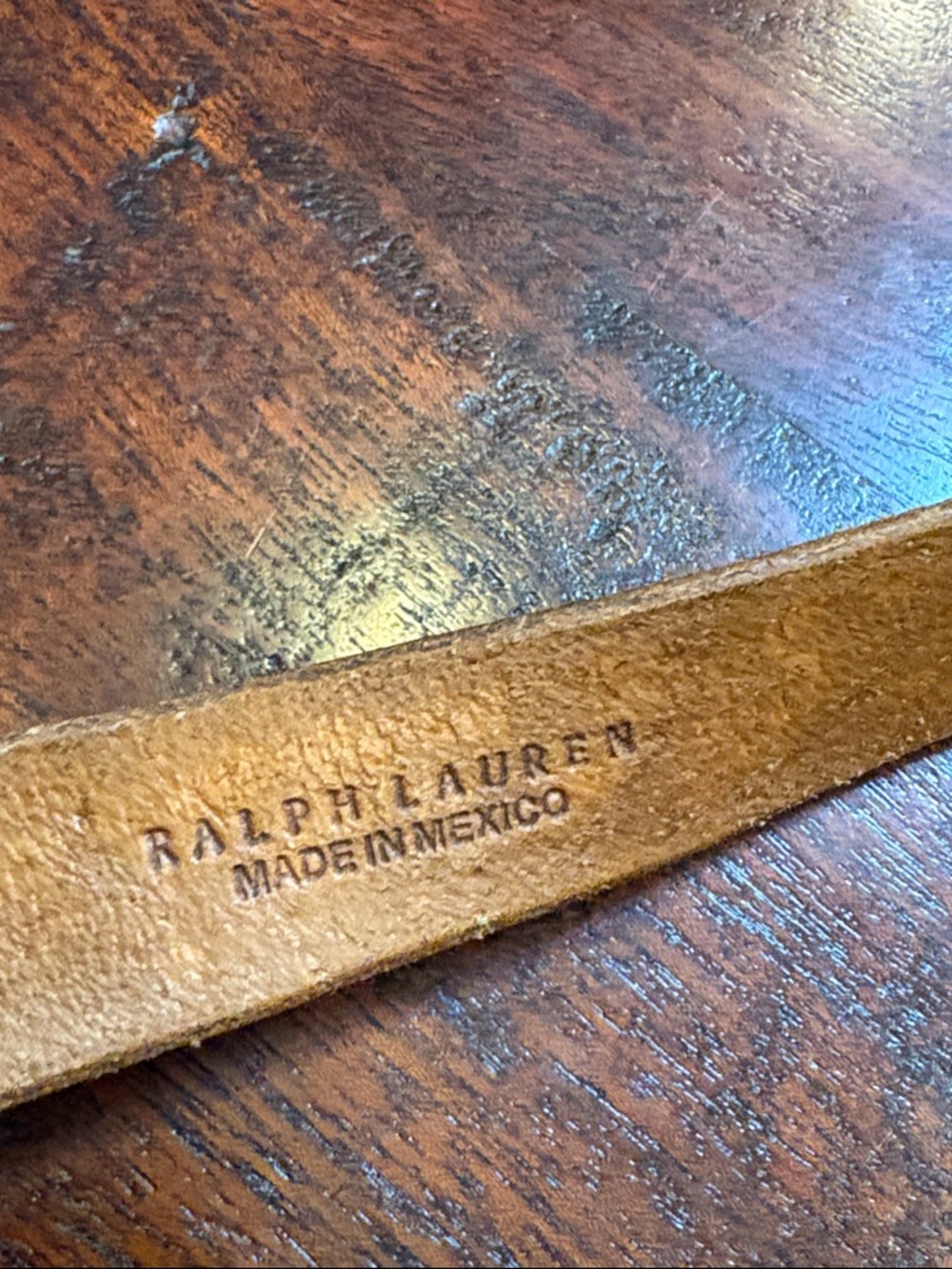 Vintage Ralph Lauren Brown Tooled Leather Cross Double Buckle Belt size Medium - Picture 14 of 16